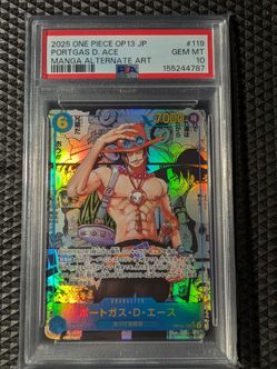 PSA 10 Ace OP13-119 Manga Alt Art ONE PIECE Card Japanese