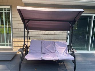 3-Seat Outdoor Patio Swing with Canopy