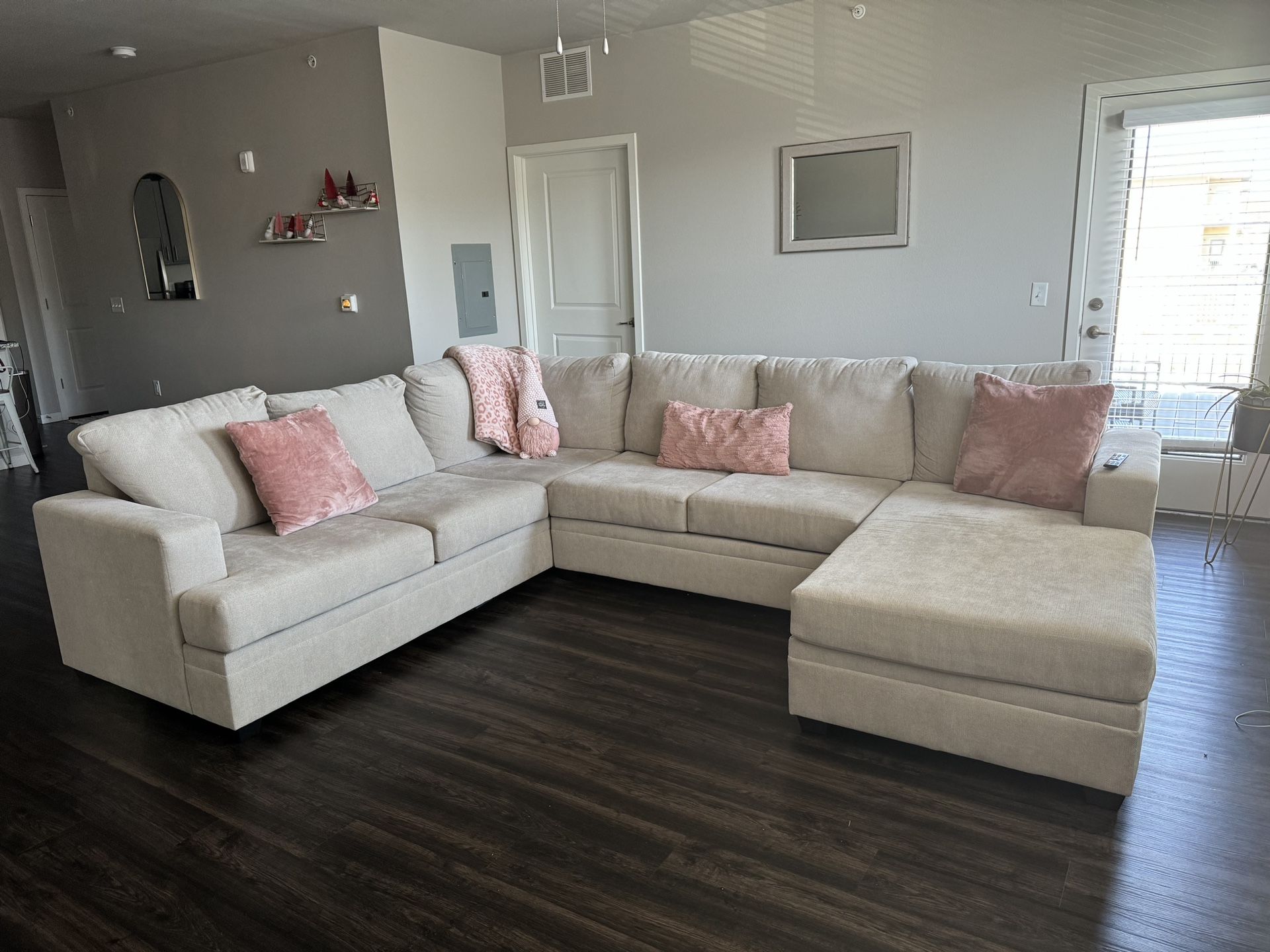 Sand Color Sectional Like New For Sale 