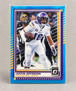 Justin Jefferson Donruss Optic Blue Vikings Card