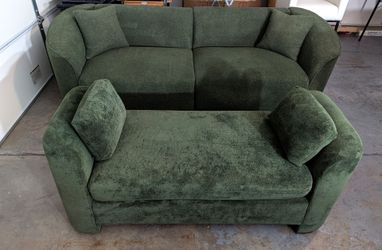 New! 💚 Beautiful Comfy Accent Modern & Touch Of Retro Style Bench