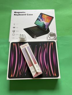 Apple iPad Pro 12.9” 6th Generation (M2 Chip / 2022 ) 1TB WiFi + cellular (5G) with Pencil & Keyboard case 