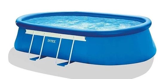 Oval frame swimming pool with salt water filter and extra gear plus float