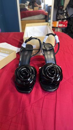 SIZE 6.5 Michael Kors Women's Elodie Square Toe Dress Sandals Black
