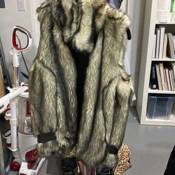 Fur Vest  Size Large