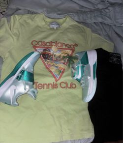 Casa Blanca tennis club T-shirt , black on black true religion jeans , KD 4’s Easter
