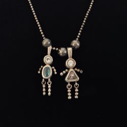 Pendant Necklace .925 Italy Sterling Silver Crystal Boy Girl Charm Birthstone