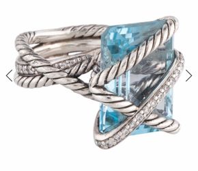 David yurman blue topaz ring size 7