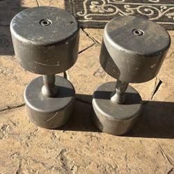 45lb Silver Tone Dumbbells $100