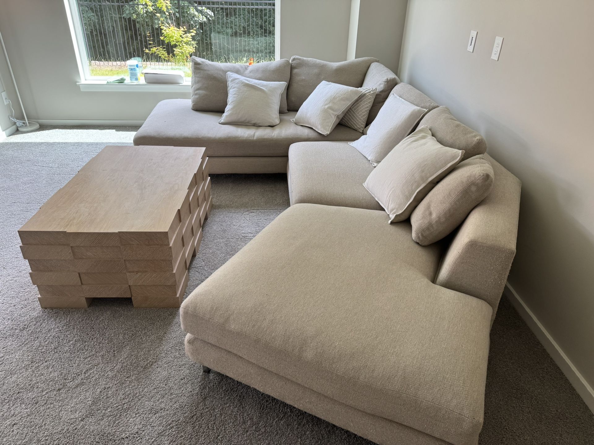 Room & Board Hayes Sectional + Crate & Barrel Mats β $1,200 OBO (Pickup in Newcastle)