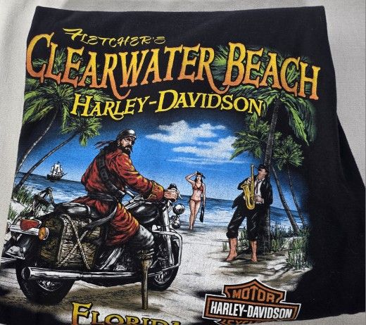 Harley Davison Clearwater Beach Florida Men's 2XL Tshirt