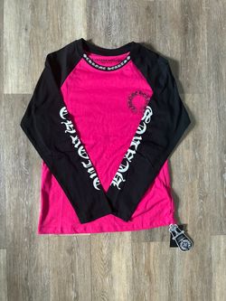 Pink with black long sleeve shirt