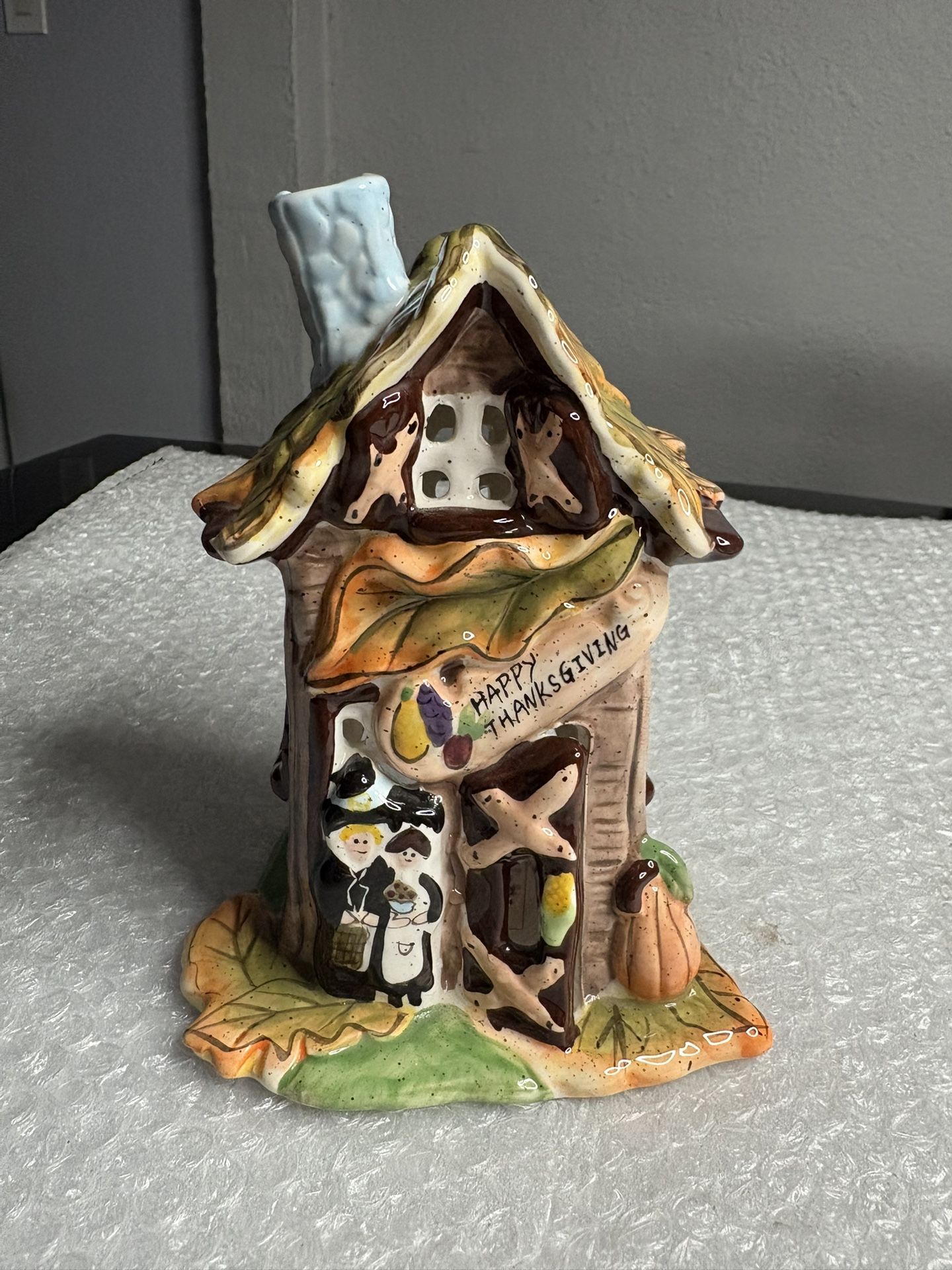 Blue Sky “Happy Thanksgiving” candle holder