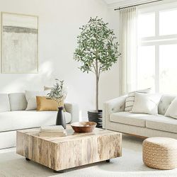 Freyalife Artificial Olive Tree (6FT) Indoor Faux Plants for Home Office Bedroom Living Room Decor, Fake Tall fig Potted for Housewarming Gift, Trees 