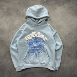 Sp5der Worldwide Hoodie Sky Blue