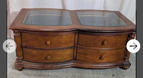 Coffee table with green interior