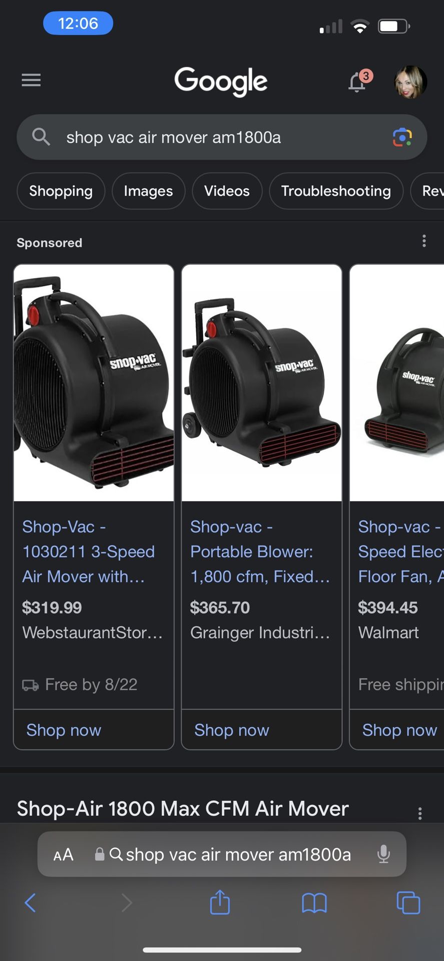 Shop Vac Air Mover