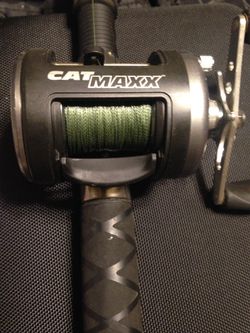 2 practically new cat maxx bait caster rod reel combos used a few