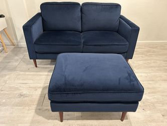 Modern Loveseat With Ottoman