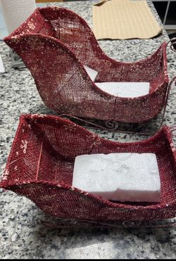 2 Christmas Red  Sleds 