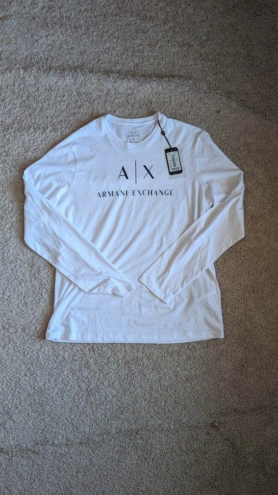 Armani Exchange White Long Sleeve Tee Shirt