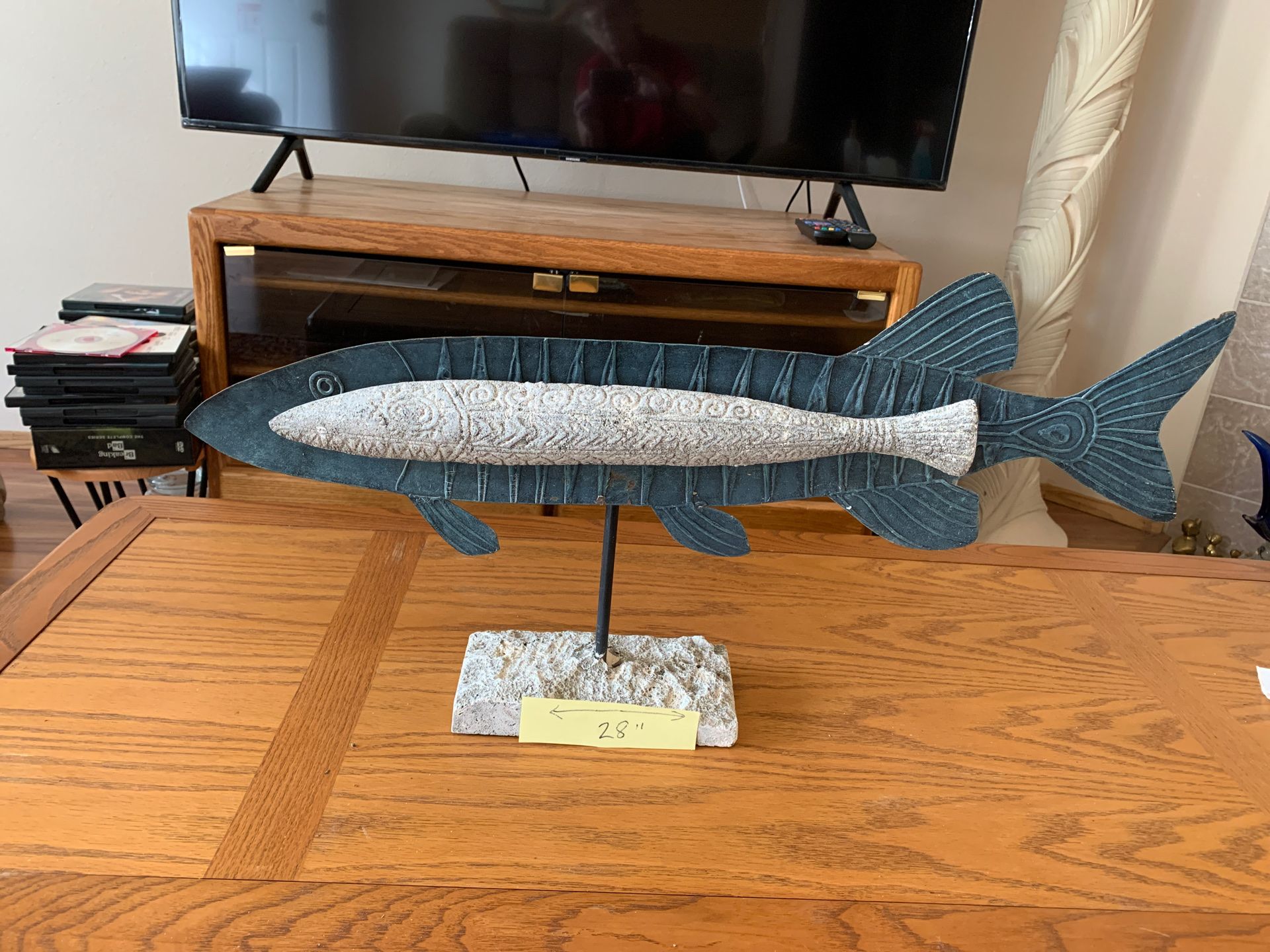 Metal. Decorating fish 28 inches long