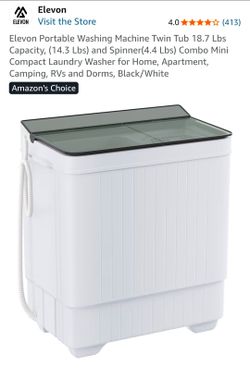ELEVON 18 lb Portable Twin Tub Washing Machine (Model EL-6.5PWM).