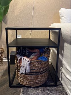 Side Table with Storage Shelf