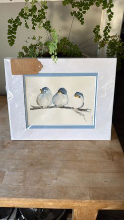 Watercolor Bluebirds 