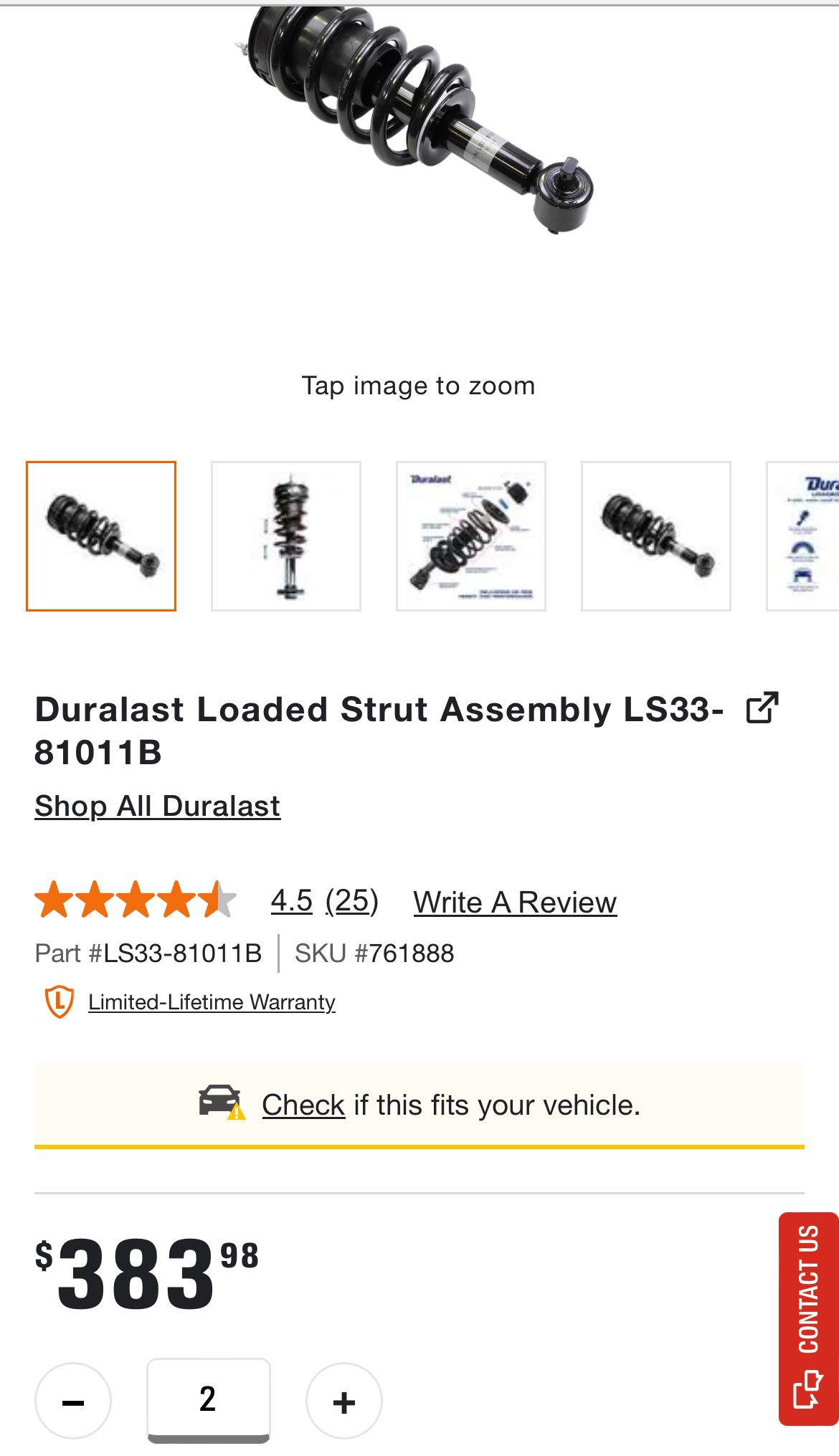 Chevy Tahoe Front Struts 2015-2019