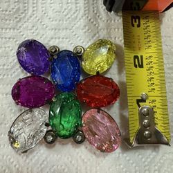 VINTAGE CRACKLED GLASS PIN. BROOCH. 