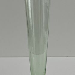 Vintage Green Glass Bud Vase Swirl Bottom