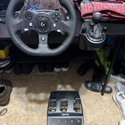 Logitech Steering Wheel, Shifter , And Peddles 