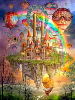 NEW PieceClicks 50.1" x 37.6" Tarot Town 4000 Piece Plastic Jigsaw Puzzle Ciro Marchetti