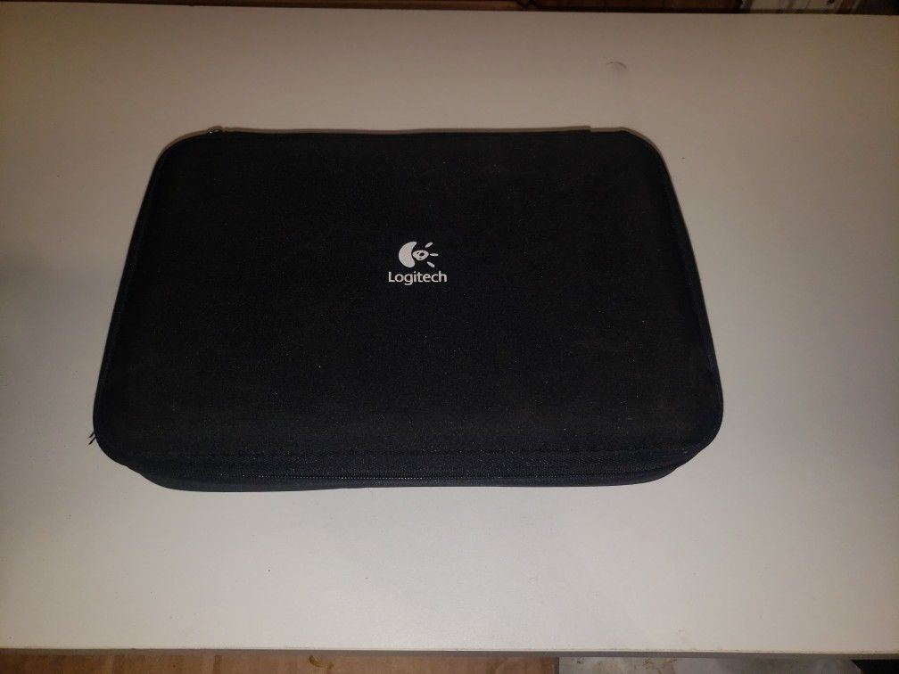 Logitech Computer/Laptop Speakers. Like new with case and support stands