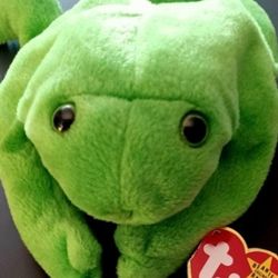 TOY TY BEANIE BABIES CAMEL LAWRENCE,  LEGS THE FROG, SPUNKY COCKER SPANIEL, EWEY THE LAMB 