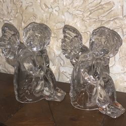 Candle Holders - Hollow Glass Angels 