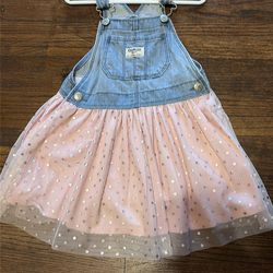 Toddler girl clothes size 4t Osh Kosh bib overall dress