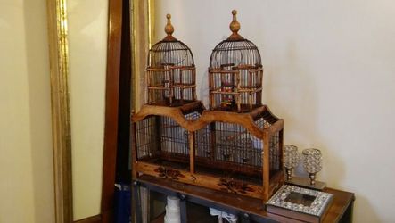 Vintage double bird cage