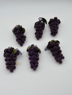 Decorative Faux Grape Clusters Set of 6
