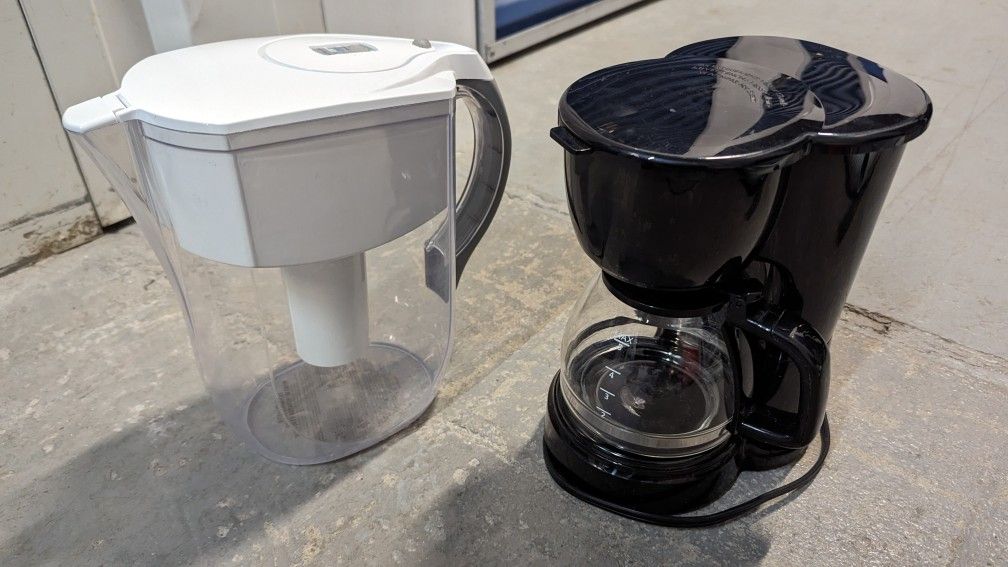 Water Jog Filter And Coffee Maker.