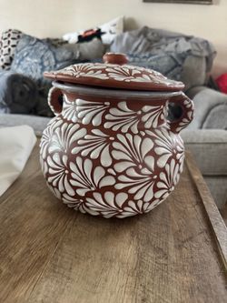Mexican Talavera Clay Pot with Lid