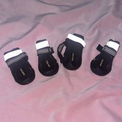New Black And White Dog Boots Size 1