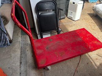 Red Steel Platform Utility Cart