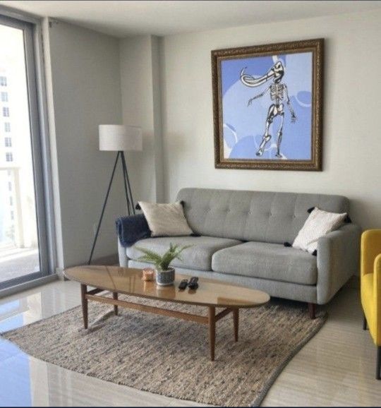 Grey Gray Couch Sofa Love Seat