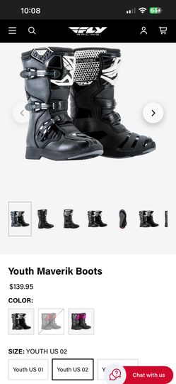 Fly Racing Youth Maverik Boots Size 2