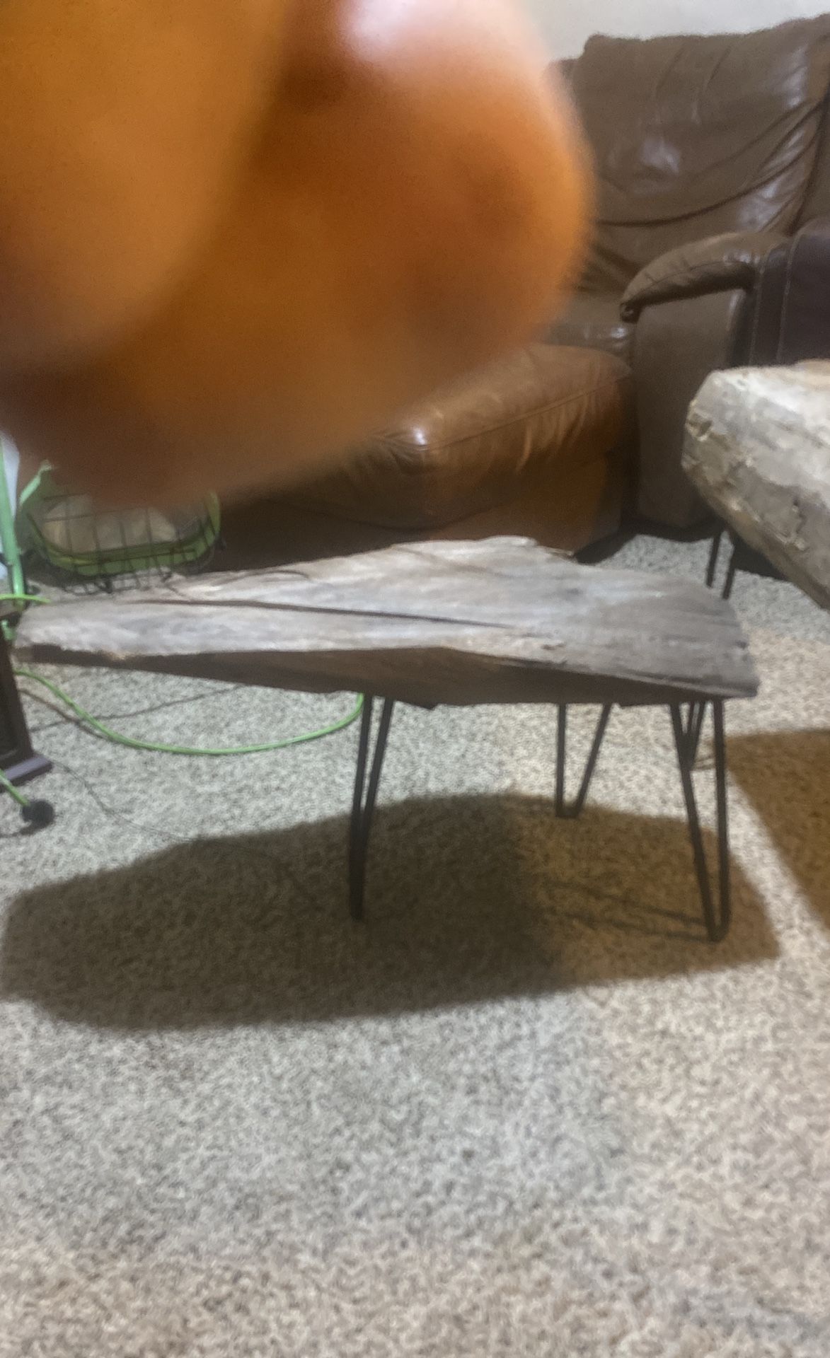 Rustic end table with antique legs