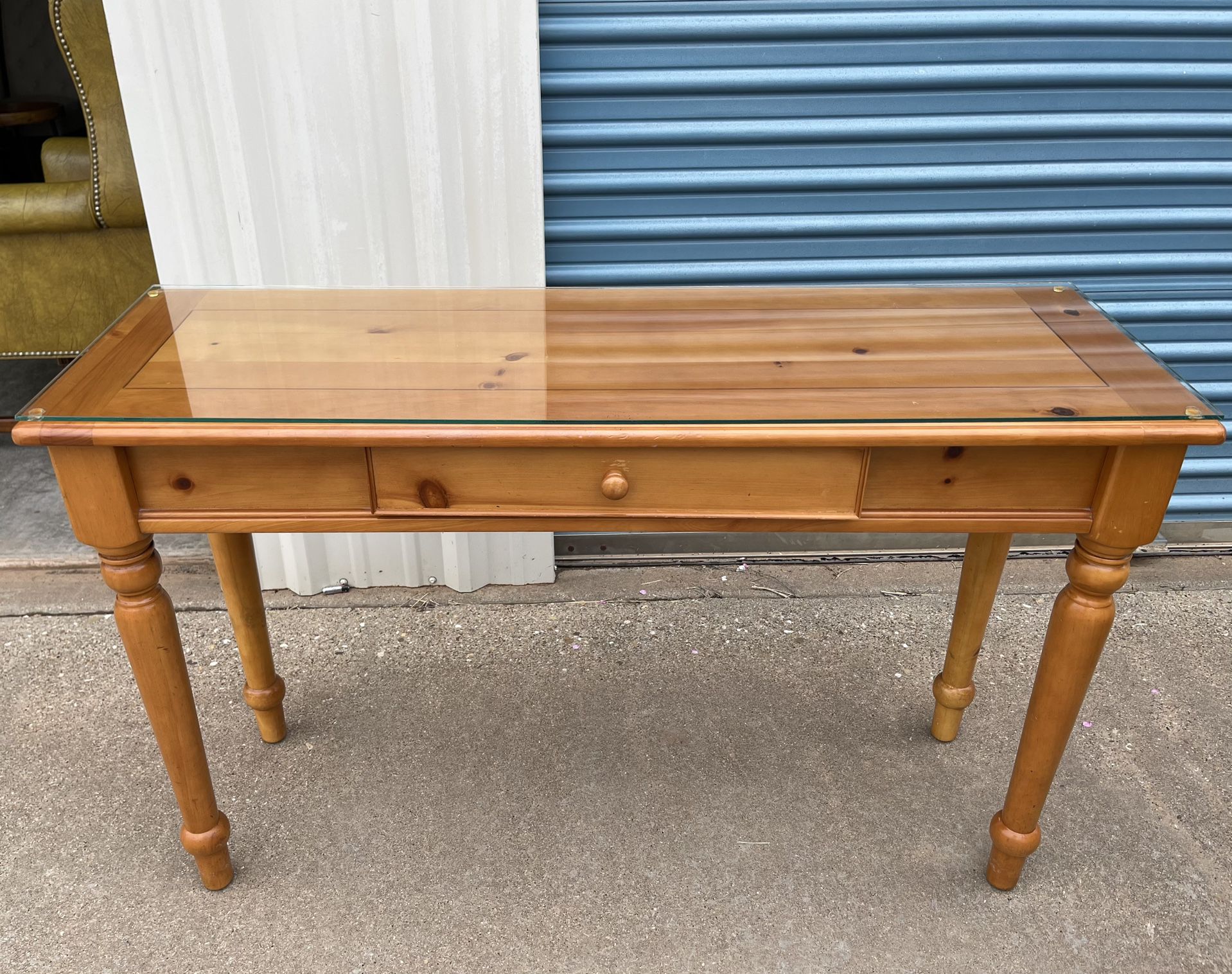 Sold Wood Entry Console Table With Optional Glass Top
