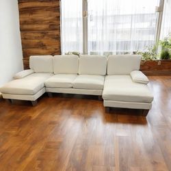 Off White Sectional Chaise Sofa New - Modern Home / Office - Free Delivery 🚚 