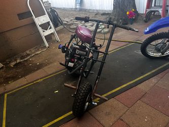 Bam mini bike with wheelie bar